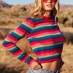 Spiritual Gangster Nikki Stripe Crop Sweater